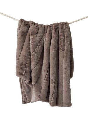 Posh Mink Latte Throw Faux Fur - Donna Salyers Fabulous Furs at Fig Linens and Home - Hanging