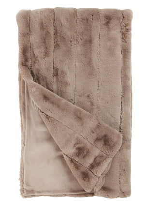 Posh Mink Latte Throw Faux Fur - Donna Salyers Fabulous Furs at Fig Linens and Home - Folded