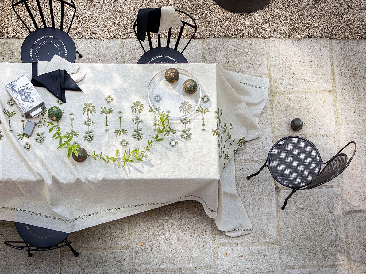 Fig Linens - Barbade Natural Tablecloth by Alexandre Turpault  - Lifestyle