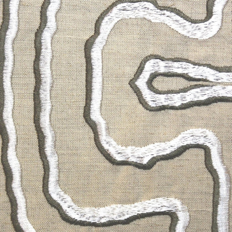 Closeup - Contour Natural & Charcoal Pillow by Ann Gish | Fig Linens