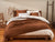 Fig Linens - Coyuchi Organic Bedding - Cascade Matelasse Blanket - Rust