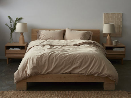 Hazel Chambray Organic Crinkled Percale Duvet by Coyuchi | Fig Linens