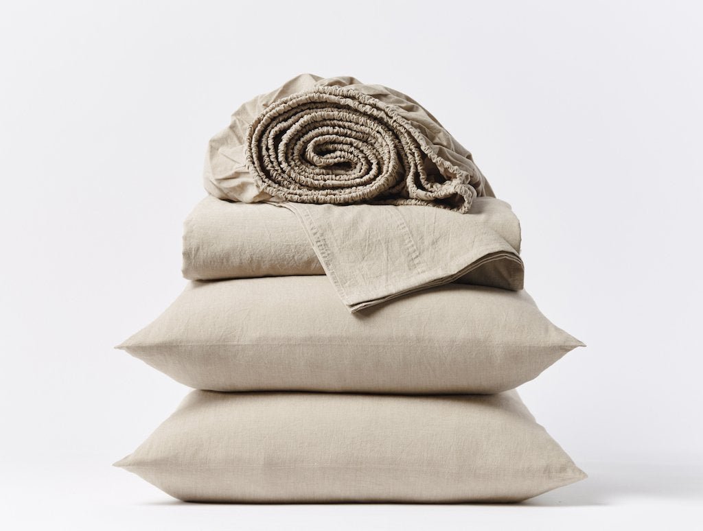 Hazel Chambray Organic Crinkled Percale Sheet Sets by Coyuchi - Fig Linens and Home