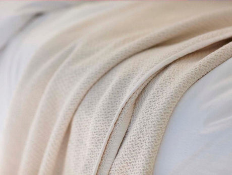 Fig Linens and Home - Ivory Honeycomb Organic Blanket by Coyuchi - 100% Cotton Fair Trade