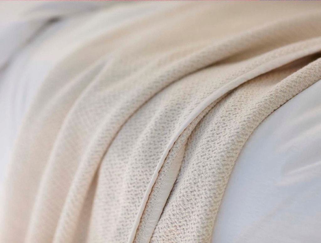 Fig Linens and Home - Ivory Honeycomb Organic Blanket by Coyuchi - 100% Cotton Fair Trade