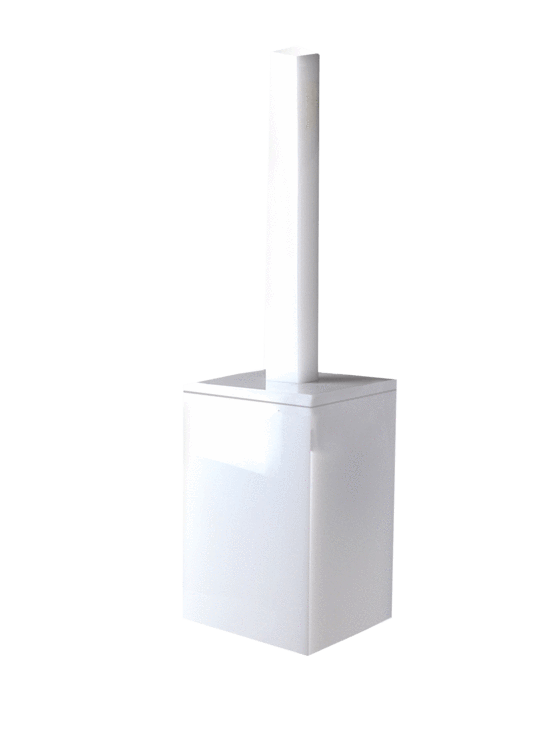 Fig Linens - White Ice Collection by Mike + Ally - Toilet Brush Caddy