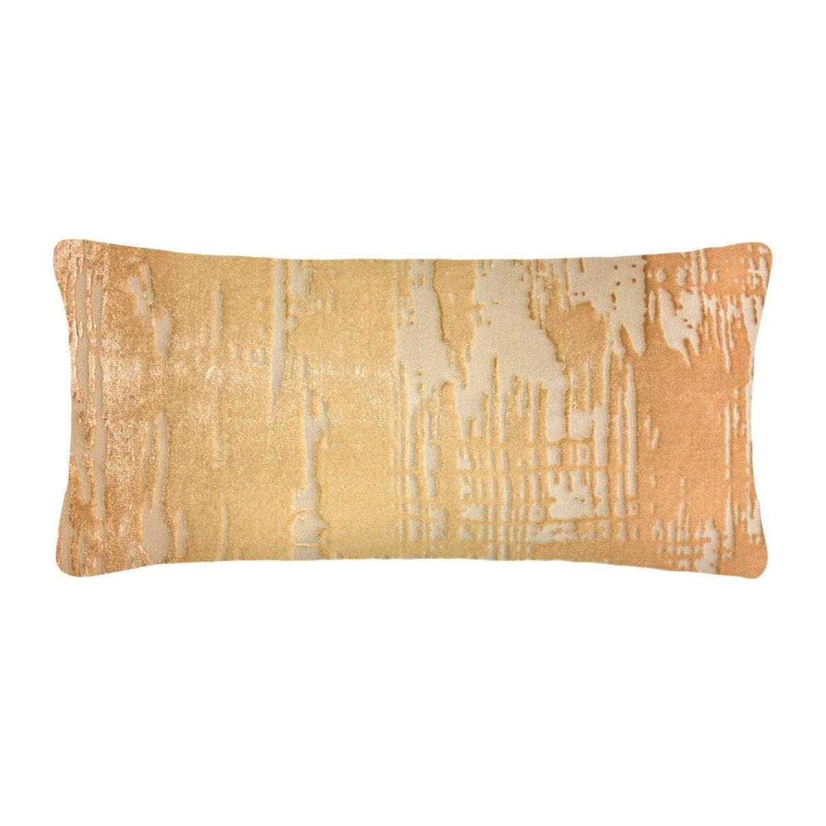 Fig Linens - Brush Stroke Gold Beige Velvet Boudoir Pillows by Kevin O'Brien Studio