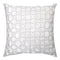 Fig Linens - Tile White & Grey Velvet Appliqué Pillow by Kevin O'Brien Studio