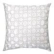 Fig Linens - Tile White & Grey Velvet Appliqué Pillow by Kevin O'Brien Studio