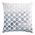 Fig Linens - Steel & White Tile Velvet Appliqué Pillow by Kevin O'Brien Studio