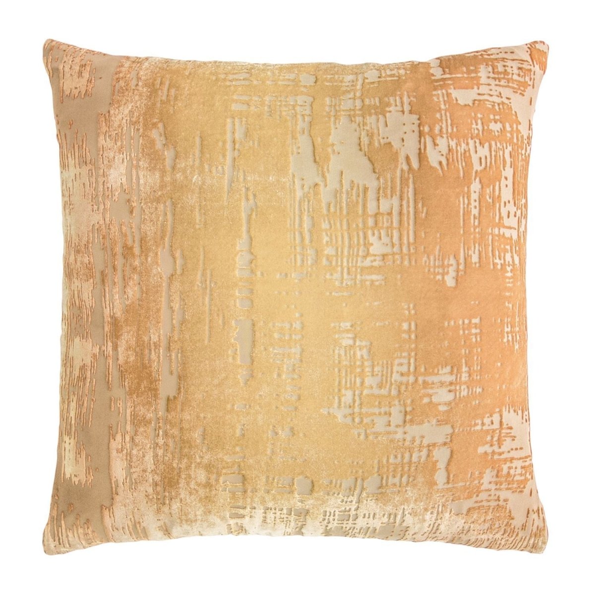 Fig Linens - Brush Stroke Gold Beige Velvet Pillows by Kevin O&#39;Brien Studio