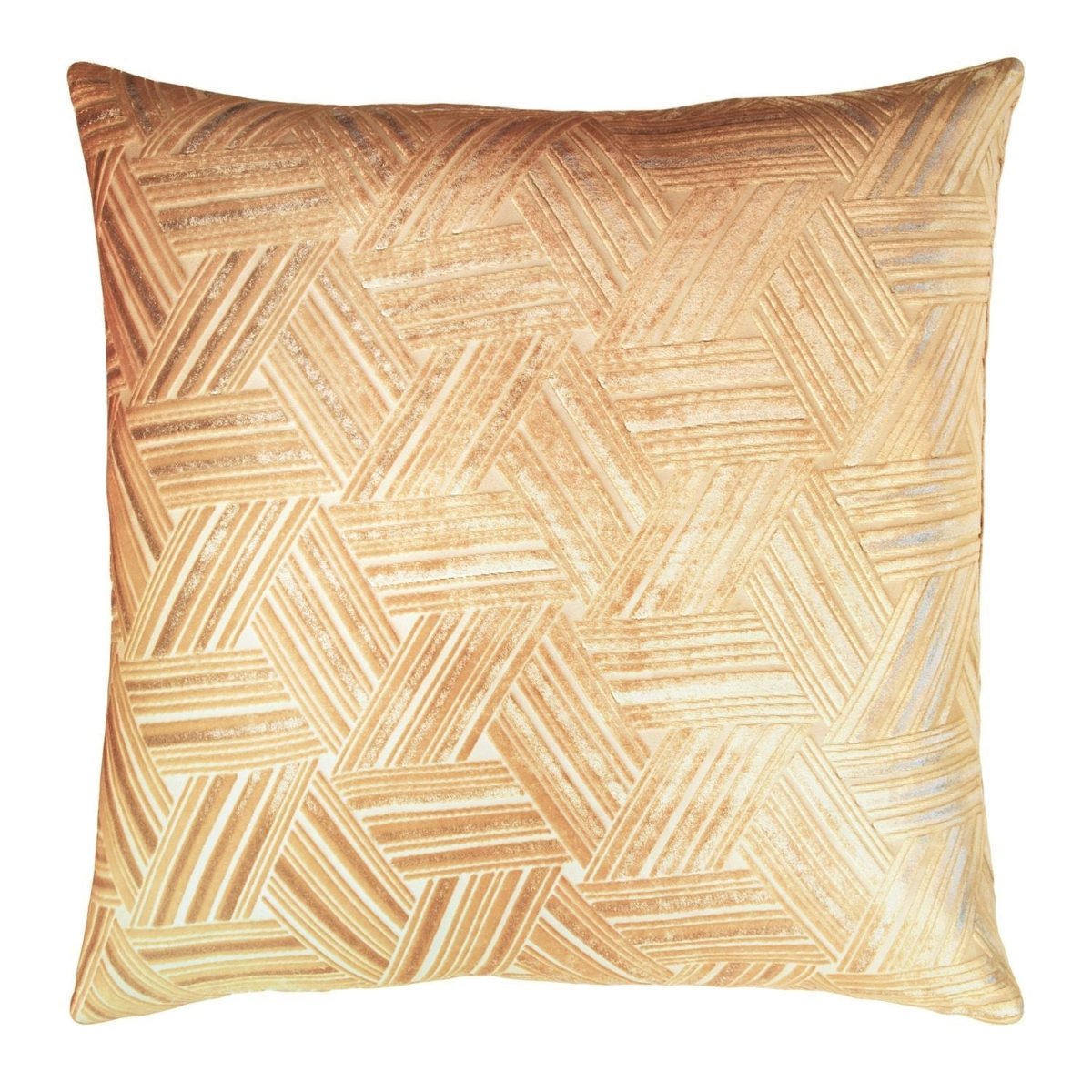 Gold Beige Entwined Velvet Pillow by Kevin O'Brien Studio | Fig Linens