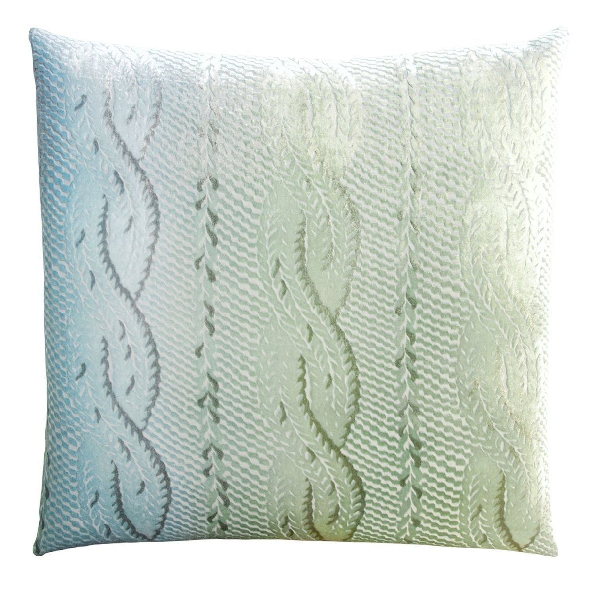 Ice Cable Knit Velvet Pillow by Kevin O'Brien Studio | Fig Linens