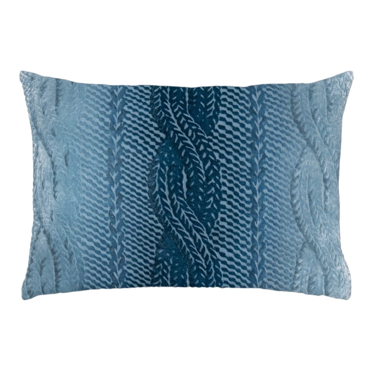 Denim Cable Knit Velvet Pillows by Kevin O'Brien Studio | Fig Linens