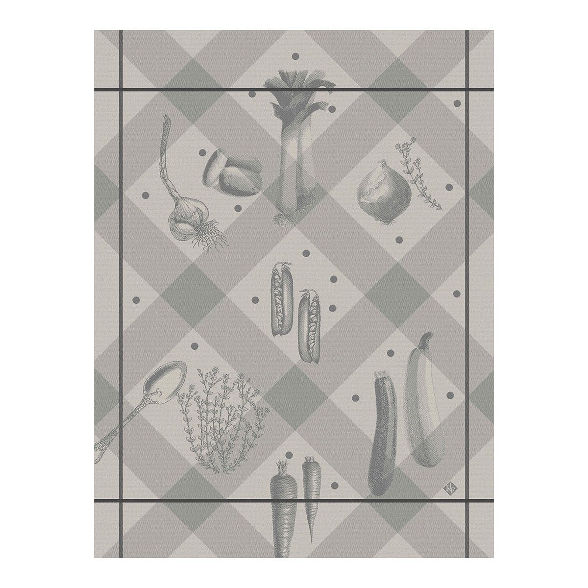 Legumes Au Jardin Grey Tea Towels by Le Jacquard Français | Fig Linens