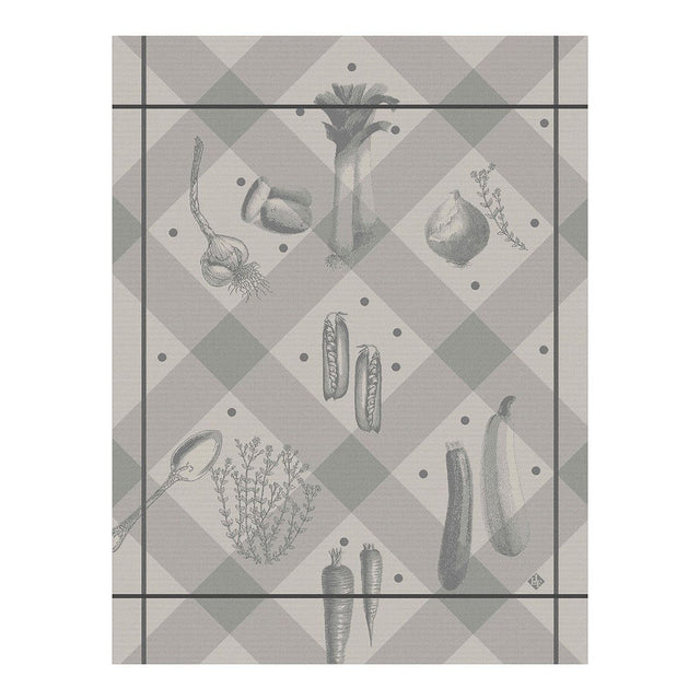 Legumes Au Jardin Grey Tea Towels by Le Jacquard Français | Fig Linens