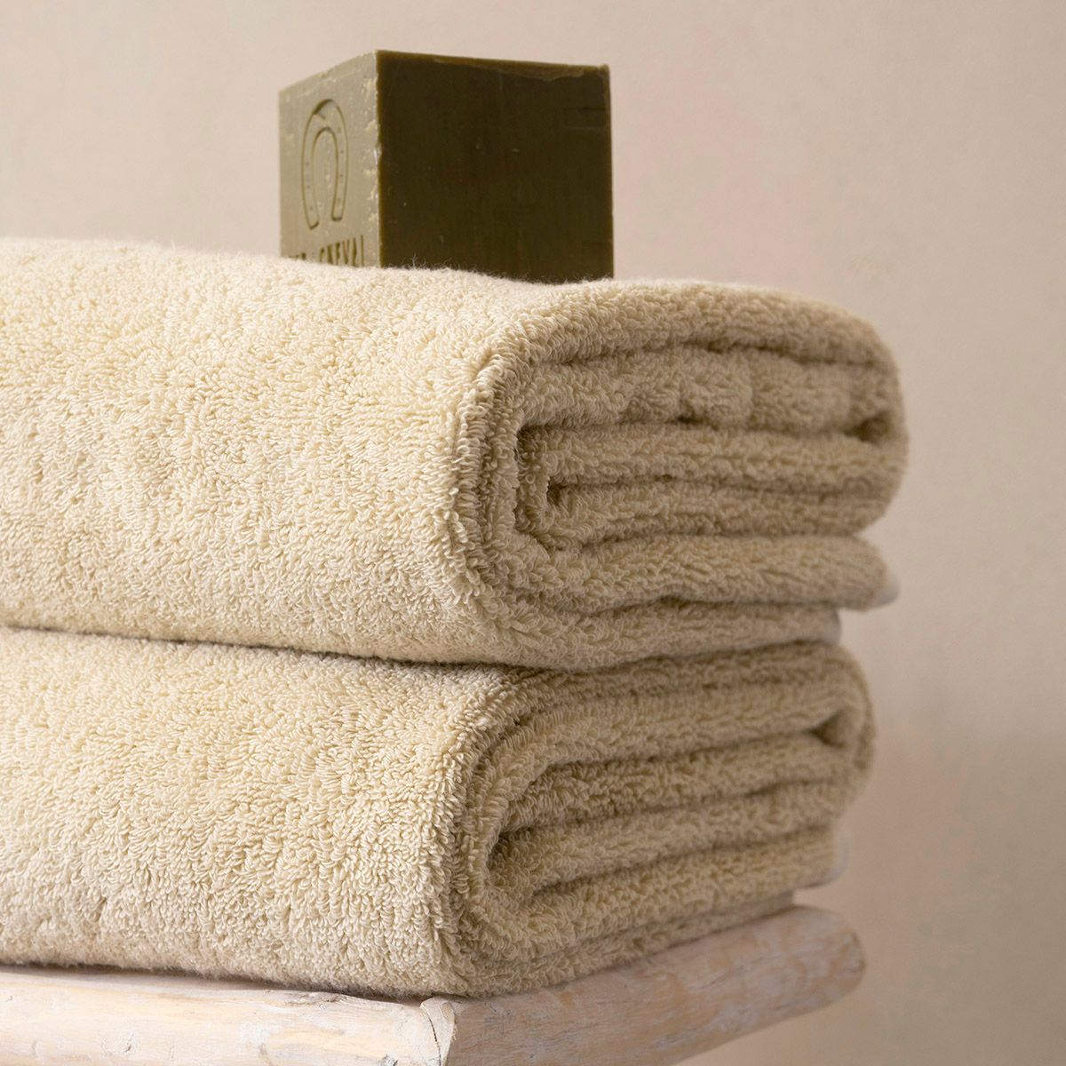 Bath Towel - Argile Beige Towels by Le Jacquard Français | Luxury Bath Linens at Fig Linens and Home