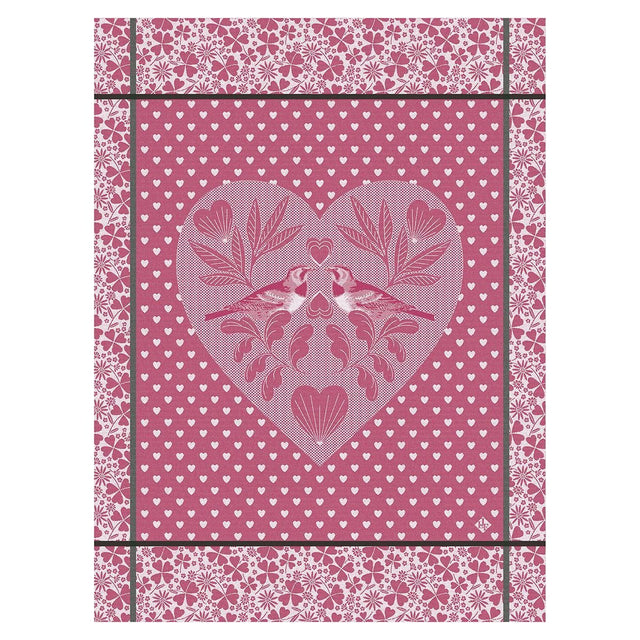 Fig Linens - Amour Pink Tea Towels by Le Jacquard Français