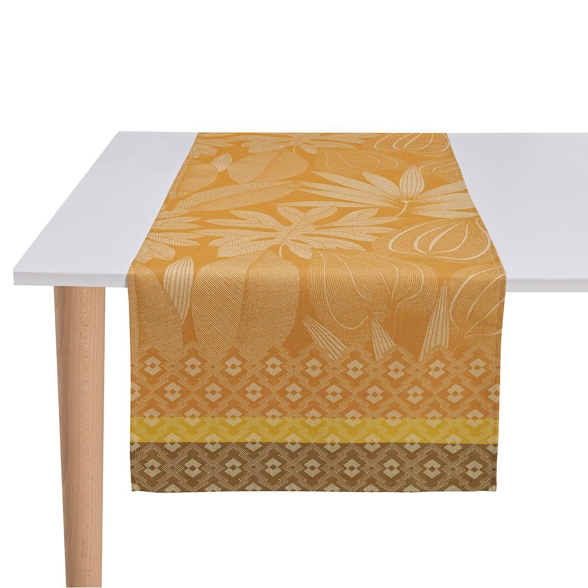 Fig Linens - Nature Sauvage Yellow Table Runner by Le Jacquard Français