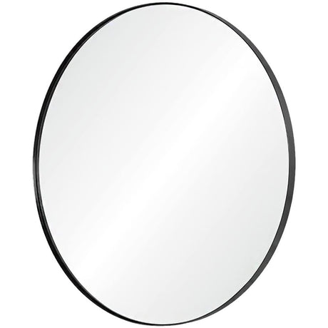 Fig Linens - Black Nickel Round Wall Mirror by Mirror Image Home - Side
