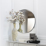 Fig Linens - Black Nickel Round Wall Mirror by Mirror Image Home - Lifestyle