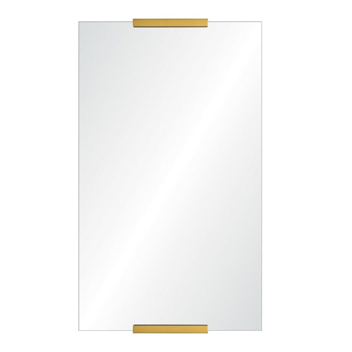 Mirror Image Home - Rectangular Wall Mirror with Burnished Brass Details | Fig Linens