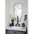 Fig Linens - Mirror Image Home - Brushed Brass Tapered Wall Mirror - Lifestyle