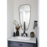 Fig Linens - Mirror Image Home - Brushed Brass Tapered Wall Mirror - Lifestyle