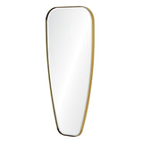 Fig Linens - Mirror Image Home - Brushed Brass Tapered Wall Mirror - Side