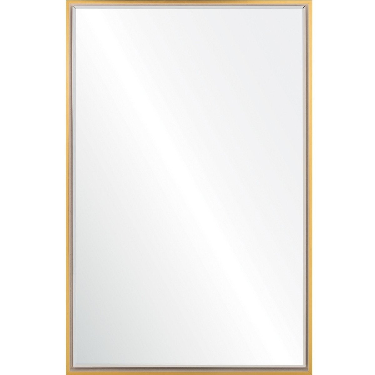 Mirror Image Home -  White &amp; Gold Floated Panel Wall Mirror | Fig Linens