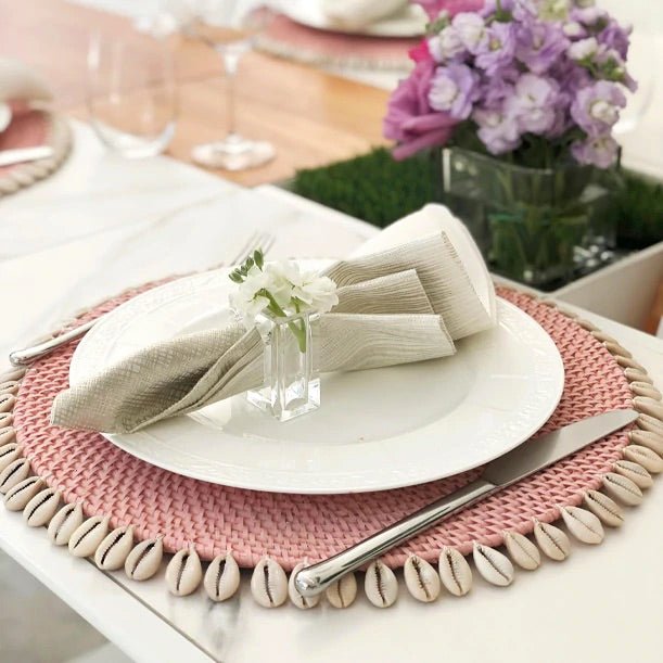 Cotton Candy Pink Capiz Seashell Placemats by Mode Living | Fig Linens