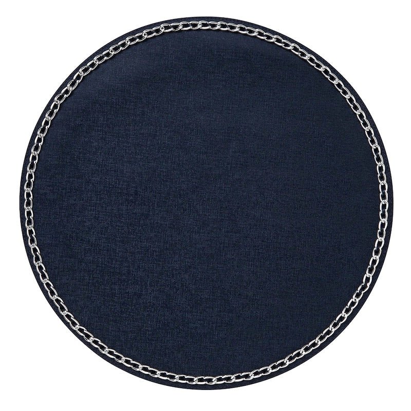 Navy Coco Round Placemats by Mode Living | Fig Linens