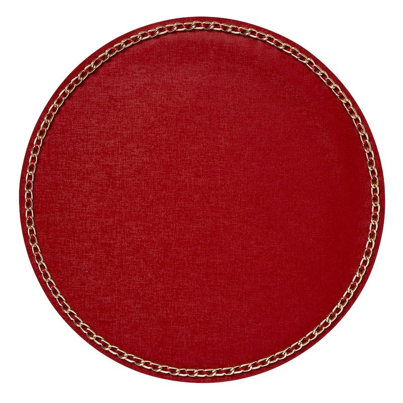 Red Coco Round Placemats by Mode Living | Fig Linens