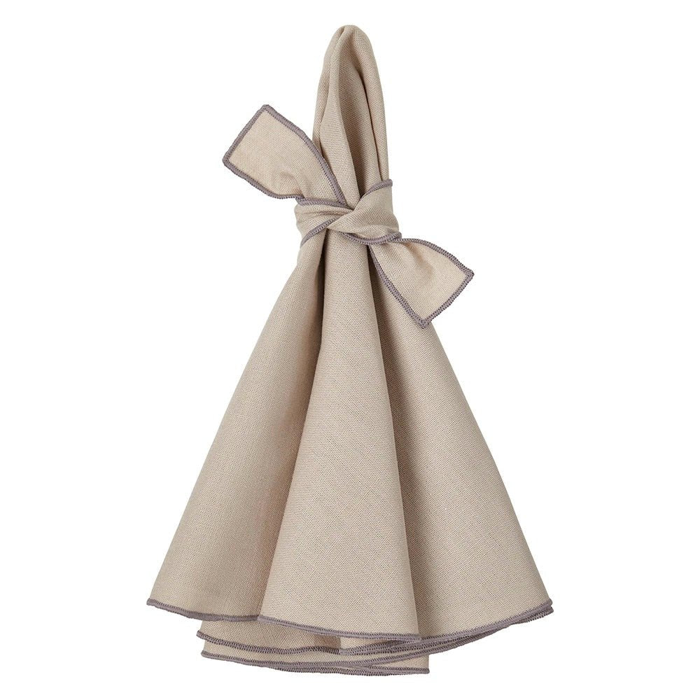 Napa Beige & Gray Round Napkins by Mode Living | Fig Linens