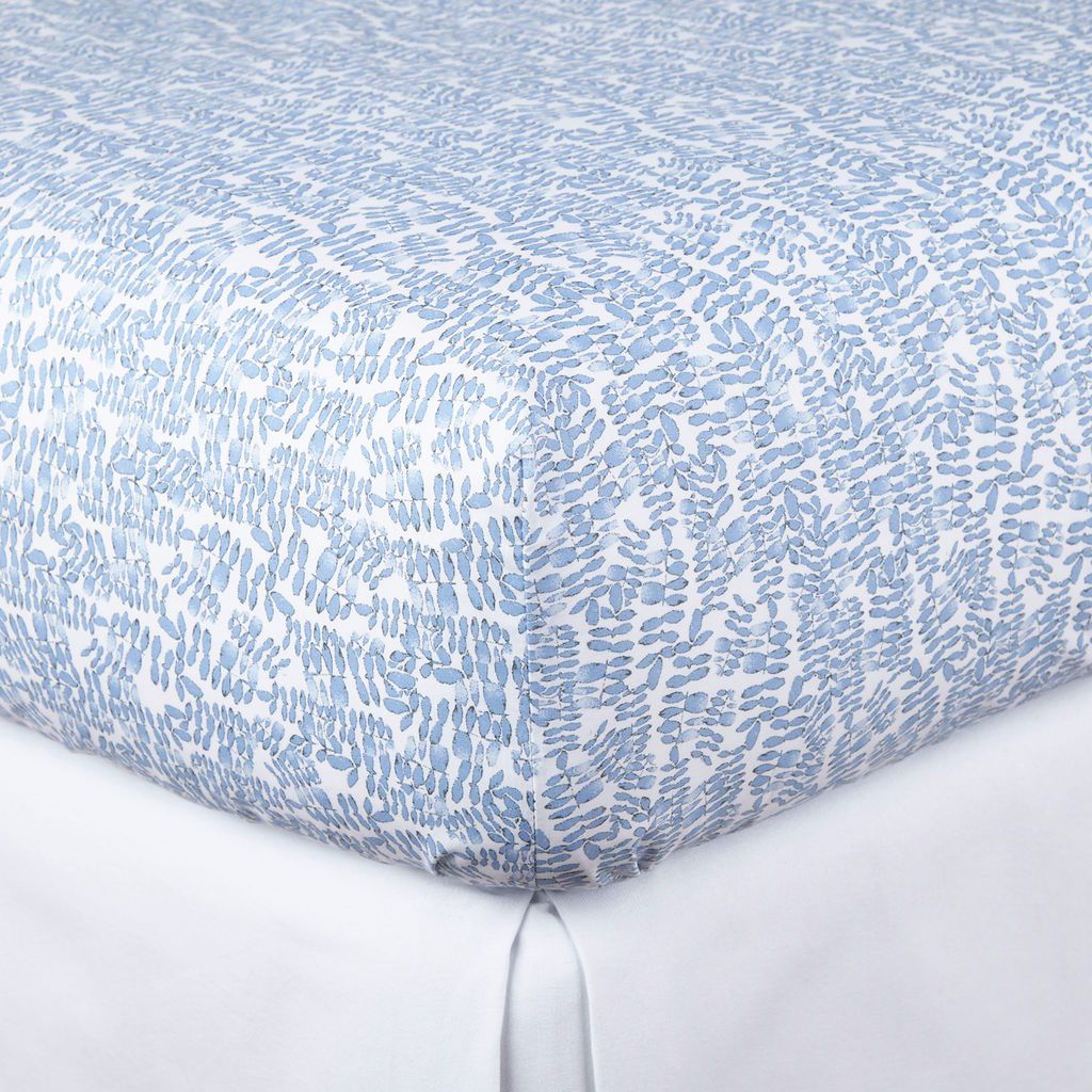 Fig Linens - Denim Fern Bedding by Peacock Alley - Fitted Sheet