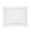 Fig Linens - Sferra Bedding - Grand Hotel White and Taupe Sham