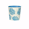 Worlds Away Dahlia Turquoise & Cream Wastebasket | Fig Linens