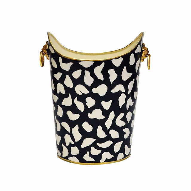 Fig Linens - Worlds Away Leopard Print Wastebasket 