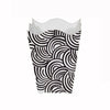 Worlds Away - Black & White Square Wave Top Wastebasket | Fig Linens