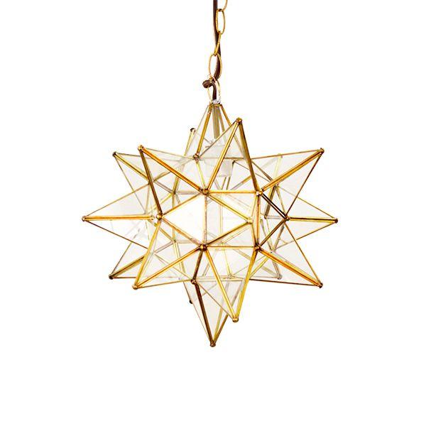 Brass &amp; Glass Star Chandelier by Worlds Away | Fig Linens and Home