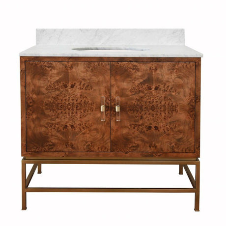 Clifford Dark Burl Wood Bath Vanity by Worlds Away | Fig Linens and Home