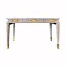 Plato Cerused Oak & Brass 3 Drawer Desk by Worlds Away | Fig Linens