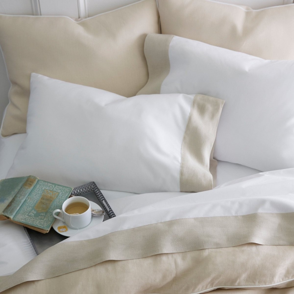 Mandalay Cuff Linen Duvets &amp; Shams by Peacock Alley | Fig Linens