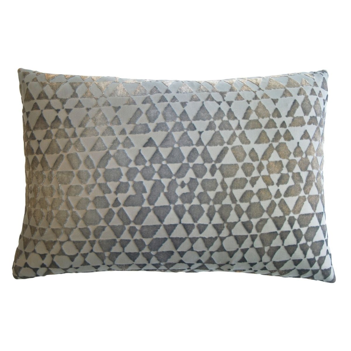 Triangles Nickel Velvet Pillows by Kevin O'Brien Studio | Fig Linens