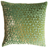 Triangles Grass Velvet Pillows by Kevin O'Brien Studio | Fig Linens