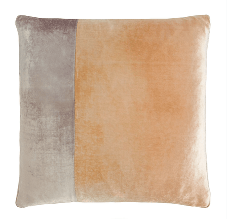 Fig Linens - Kevin O'Brien Studio Velvet Color Block Decorative Pillow - Mango