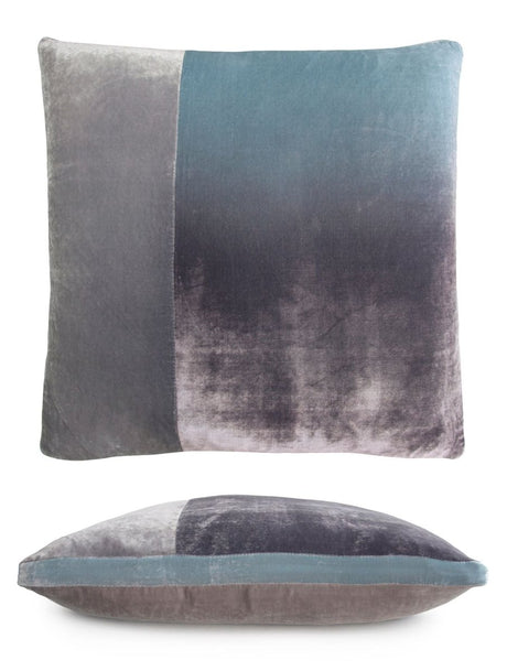 Fig Linens - Robin’s Egg Velvet Color Block Pillow by Kevin O'Brien Studio