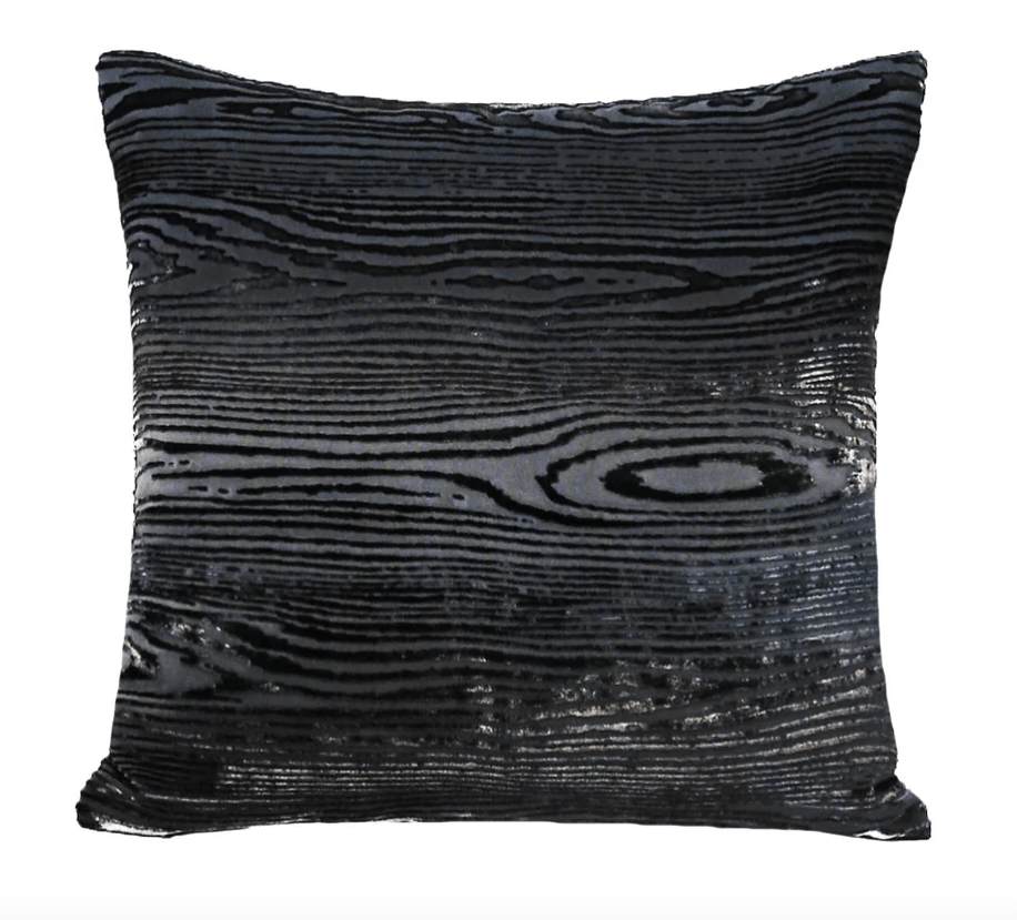 Woodgrain Smoke Velvet Pillows by Kevin O'Brien Studio | Fig Linens