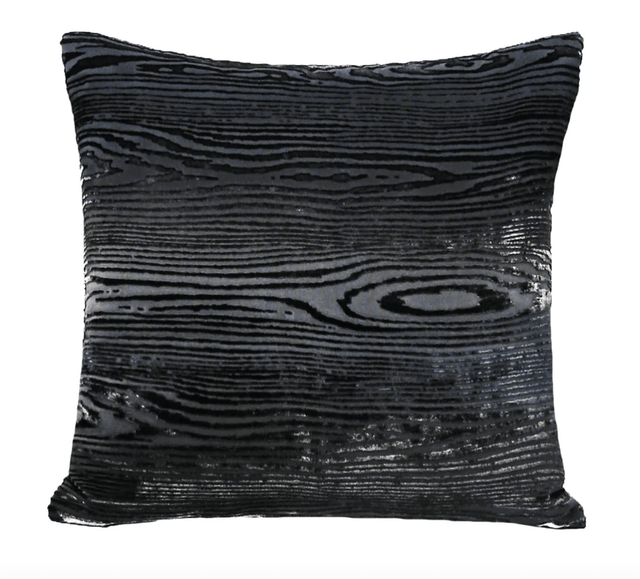 Woodgrain Smoke Velvet Pillows by Kevin O'Brien Studio | Fig Linens