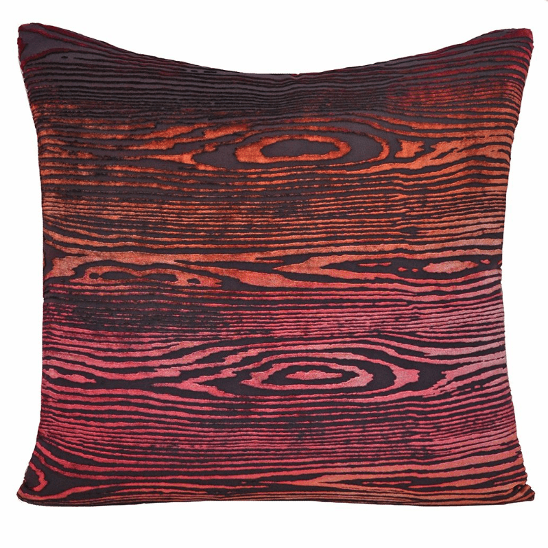 Fig Linens - Woodgrain Wildberry Velvet Pillows by  Kevin O'Brien Studio